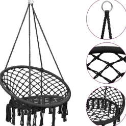 Buitenspeelgoed*vidaXL Hangstoel 80 cm kleurig Antraciet
