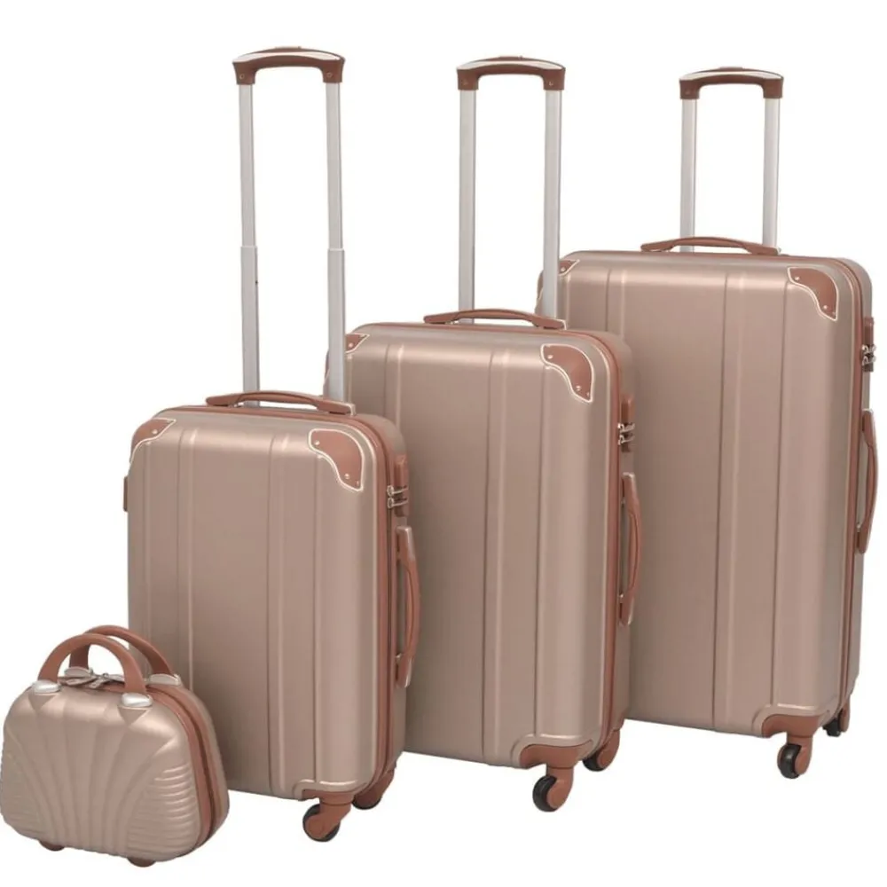 Bagage & Tassen*vidaXL Harde rolkoffer set kleurig 4-dlg champagne