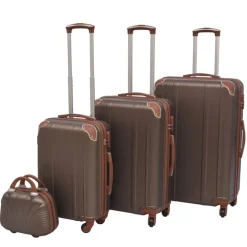 Bagage & Tassen*vidaXL Harde rolkoffer set bruin 4-dlg Koffiebruin