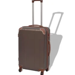 Bagage & Tassen*vidaXL Harde rolkoffer set bruin 4-dlg Koffiebruin