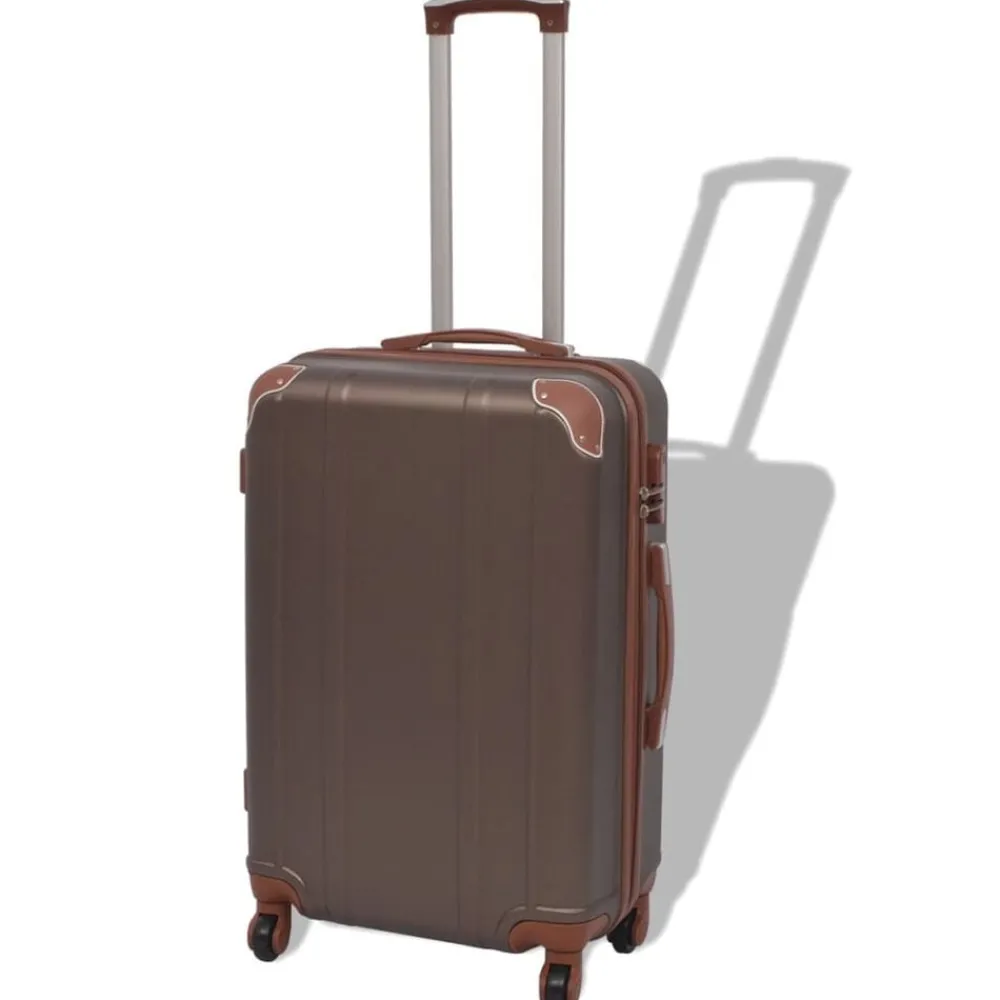 Bagage & Tassen*vidaXL Harde rolkoffer set bruin 4-dlg Koffiebruin