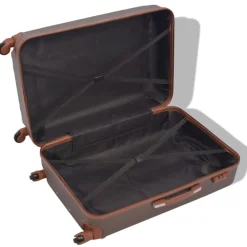 Bagage & Tassen*vidaXL Harde rolkoffer set bruin 4-dlg Koffiebruin