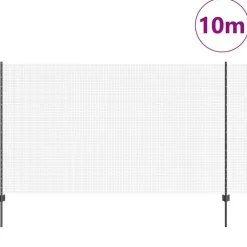 Hek met Paal 1,4 x 10 m Staal en PVC><noscript><img width=