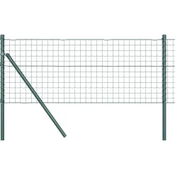 Hek met Paal 0,4 x 10 m Staal en PVC>vidaXL Discount