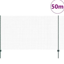 Hek met Paal 1,4 x 50 m Staal en PVC>vidaXL