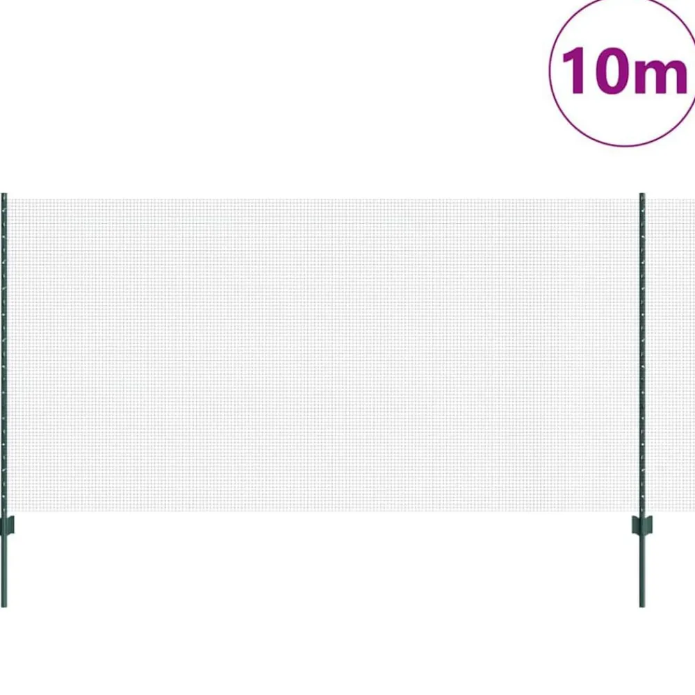Hek met Paal 1,2 x 10 m Staal en PVC>vidaXL Sale