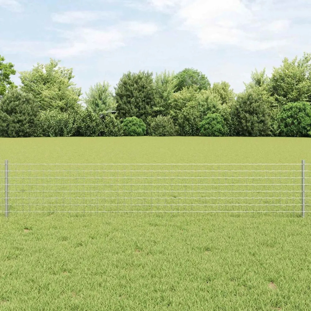 Tuinafscheidingen*vidaXL Hek met Paal Zilver 0,4 x 10 m Staal Gegalvaniseerd staal