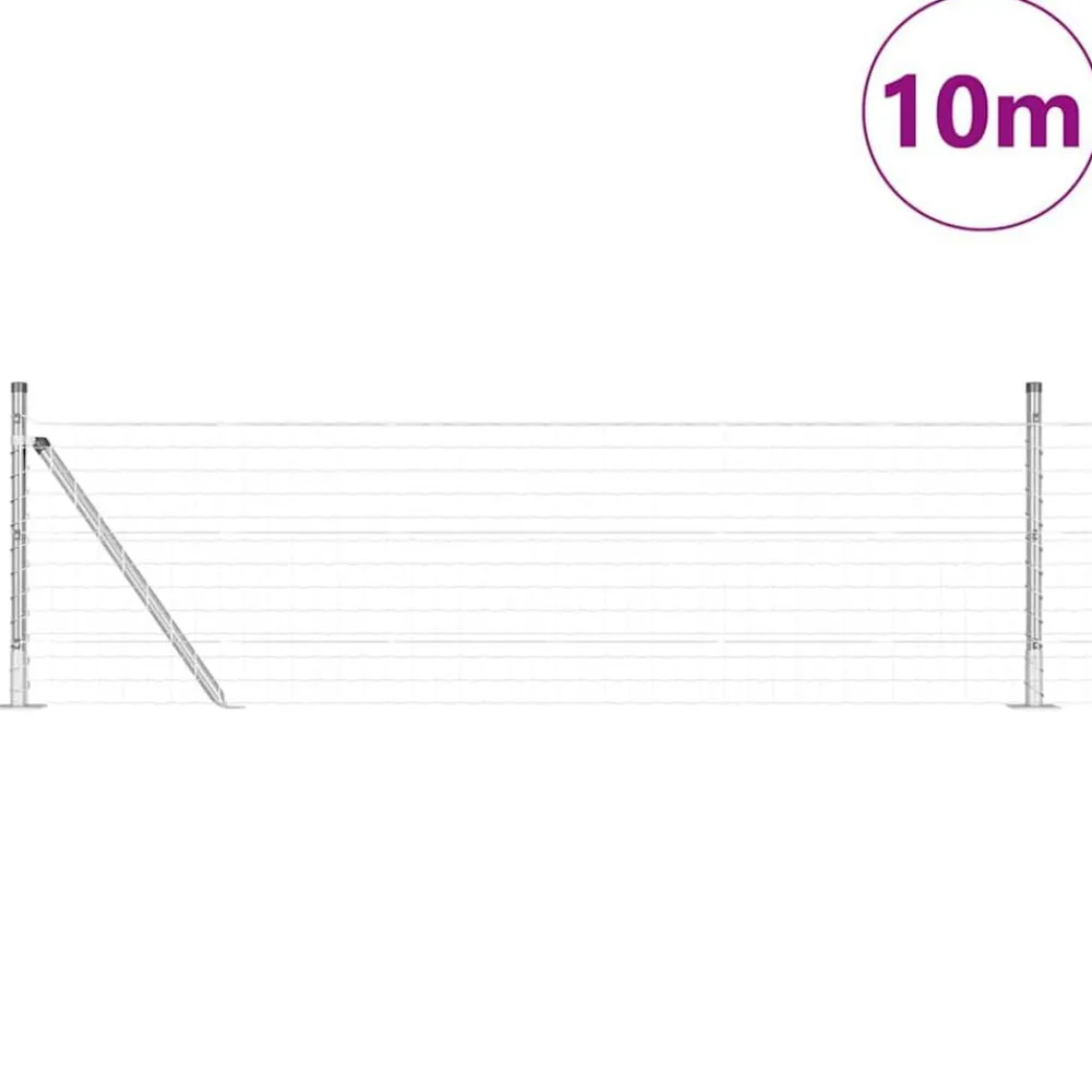 Hek met Paal Zilver 0,4 x 10 m Staal>vidaXL Hot