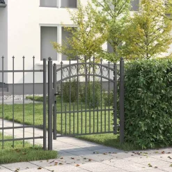 Tuinafscheidingen*vidaXL Hekdeur met spijkers Emmen 100 x 100 cm Grijs