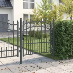 Tuinafscheidingen*vidaXL Hekdeur met spijkers Emmen 100 x 100 cm Grijs