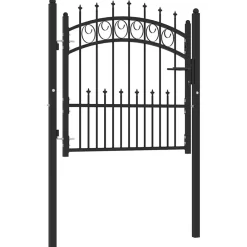 Tuinafscheidingen*vidaXL Hekpoort Emmen met stalen pinnen 104x87 cm Zwart