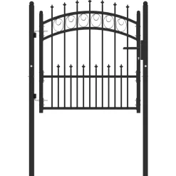 Tuinafscheidingen*vidaXL Hekpoort Emmen met stalen pinnen 104x87 cm Zwart