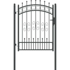 Hekpoort Kampen met speerpunt zwart 103x125 cm staal>vidaXL New