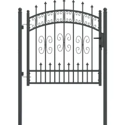 Hekpoort Kampen met speerpunt zwart 103x100 cm staal>vidaXL Sale