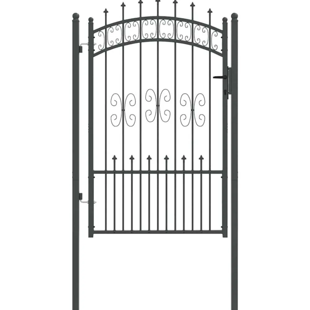 Hekpoort Kampen met speerpunt zwart 103x150 cm staal>vidaXL Discount