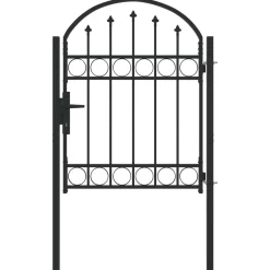 Tuinafscheidingen*vidaXL Hekpoort met slot Assen Grijs 100 x 125 cm Gepoedercoat staal