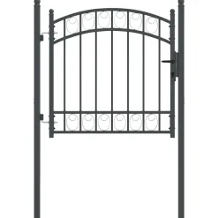 Tuinafscheidingen*vidaXL Hekpoort met slot Emmen 100 x 100 cm Poedergecoat staal Grijs