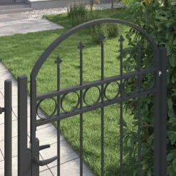 Tuinafscheidingen*vidaXL Hekpoort met slot Assen Grijs 100 x 150 cm Gepoedercoat staal