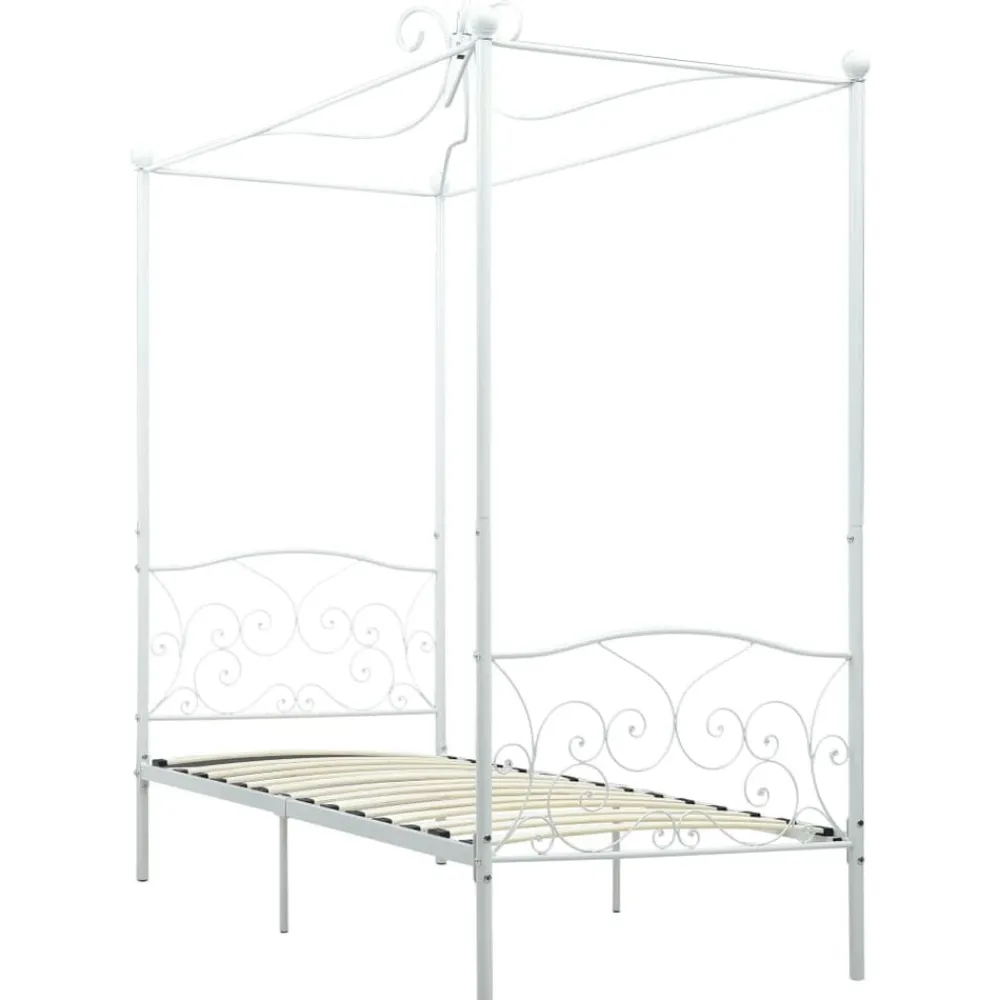 Bedden & Accessoires*vidaXL Hemelbedframe metaal 90x200 cm Wit