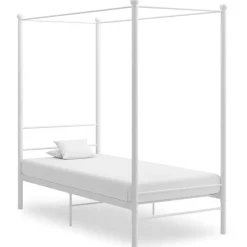 Bedden & Accessoires*vidaXL Hemelbedframe metaal 90x200 cm Wit
