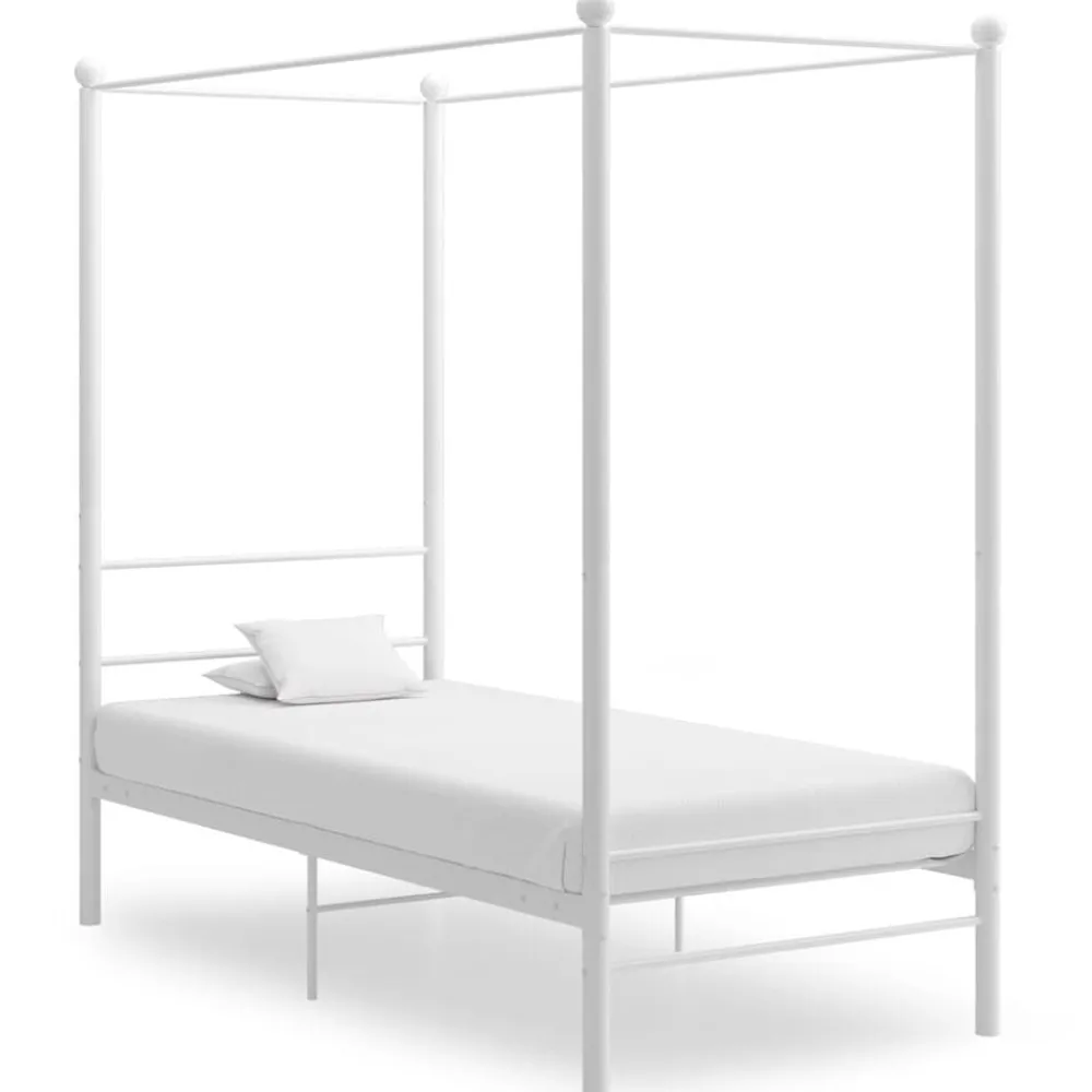 Bedden & Accessoires*vidaXL Hemelbedframe metaal 90x200 cm Wit