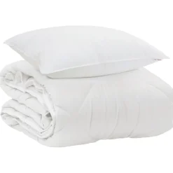 Linnengoed*vidaXL Het Duvet voor Elk Seizoen met kussen 2 pcs Wit Microvezel