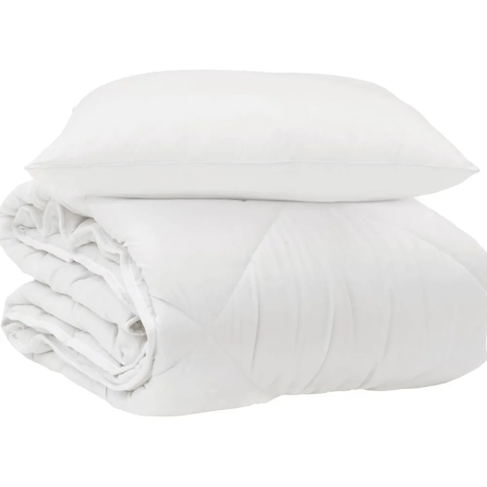 Linnengoed*vidaXL Het Duvet voor Elk Seizoen met kussen 2 pcs Wit Microvezel