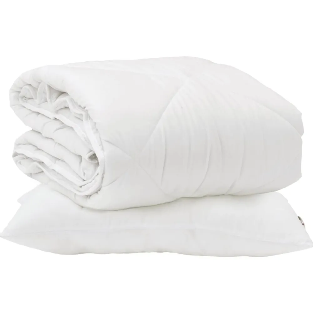 Linnengoed*vidaXL Het Duvet voor Elk Seizoen met kussen 2 pcs Wit Microvezel