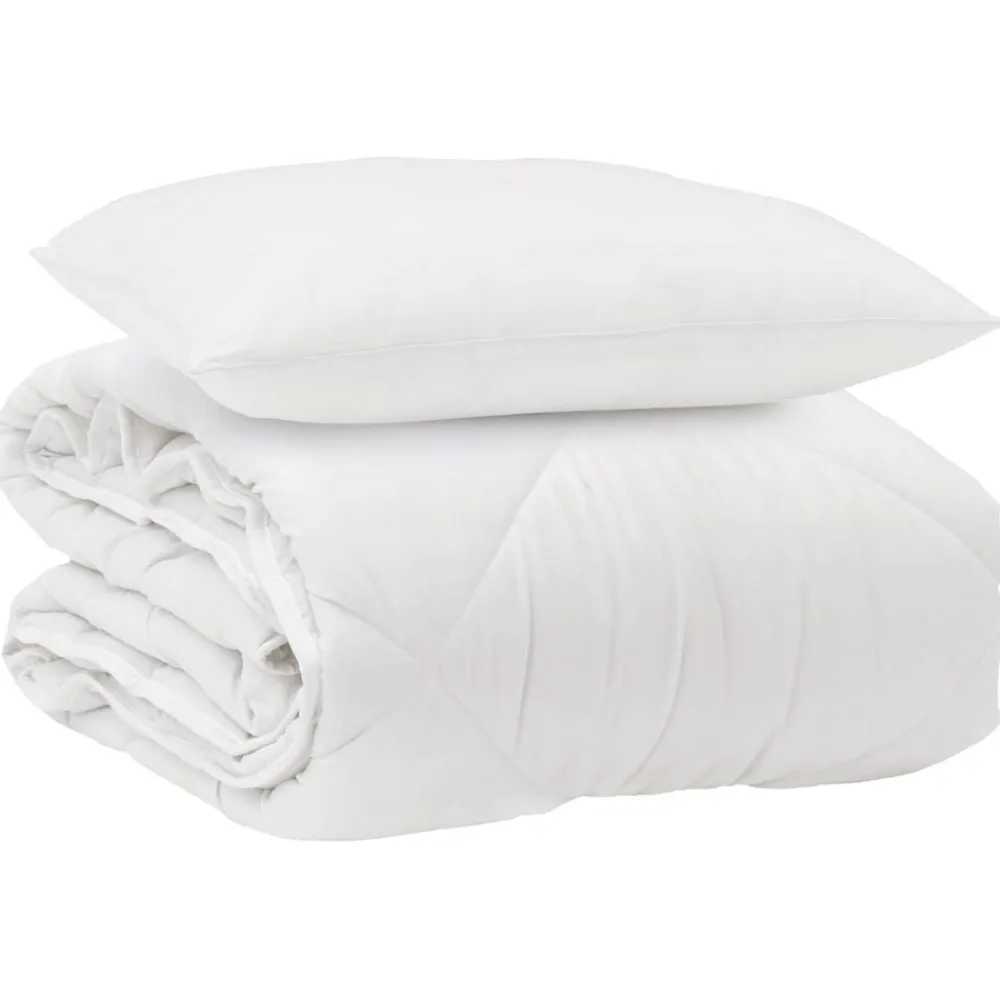 Het Duvet voor Elk Seizoen met kussen 2 pcs Wit Microvezel>vidaXL Online