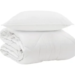 Linnengoed*vidaXL Het Duvet voor Elk Seizoen met kussen 2 pcs Wit Microvezel