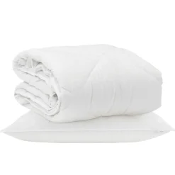 Linnengoed*vidaXL Het Duvet voor Elk Seizoen met kussen 2 pcs Wit Microvezel