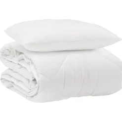Linnengoed*vidaXL Het Duvet voor Elk Seizoen met kussen 2 pcs Wit Microvezel