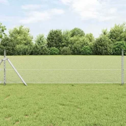 Tuinafscheidingen*vidaXL Hexagon Hek Zilver 0,4 x 10 m Gegalvaniseerd staal