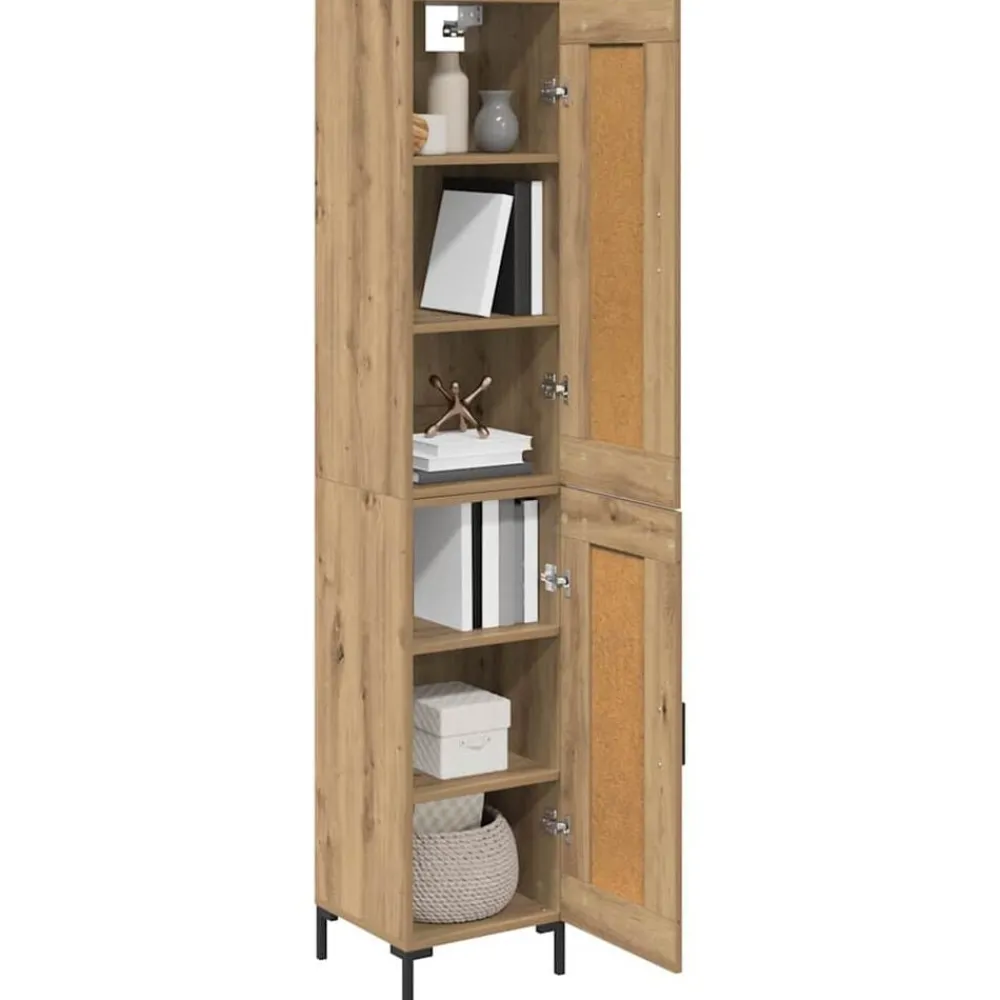 Kasten & Opbergmeubelen*vidaXL Highboard Artisan Eiken 34,5 x 34 x 180 cm Bewerkt hout