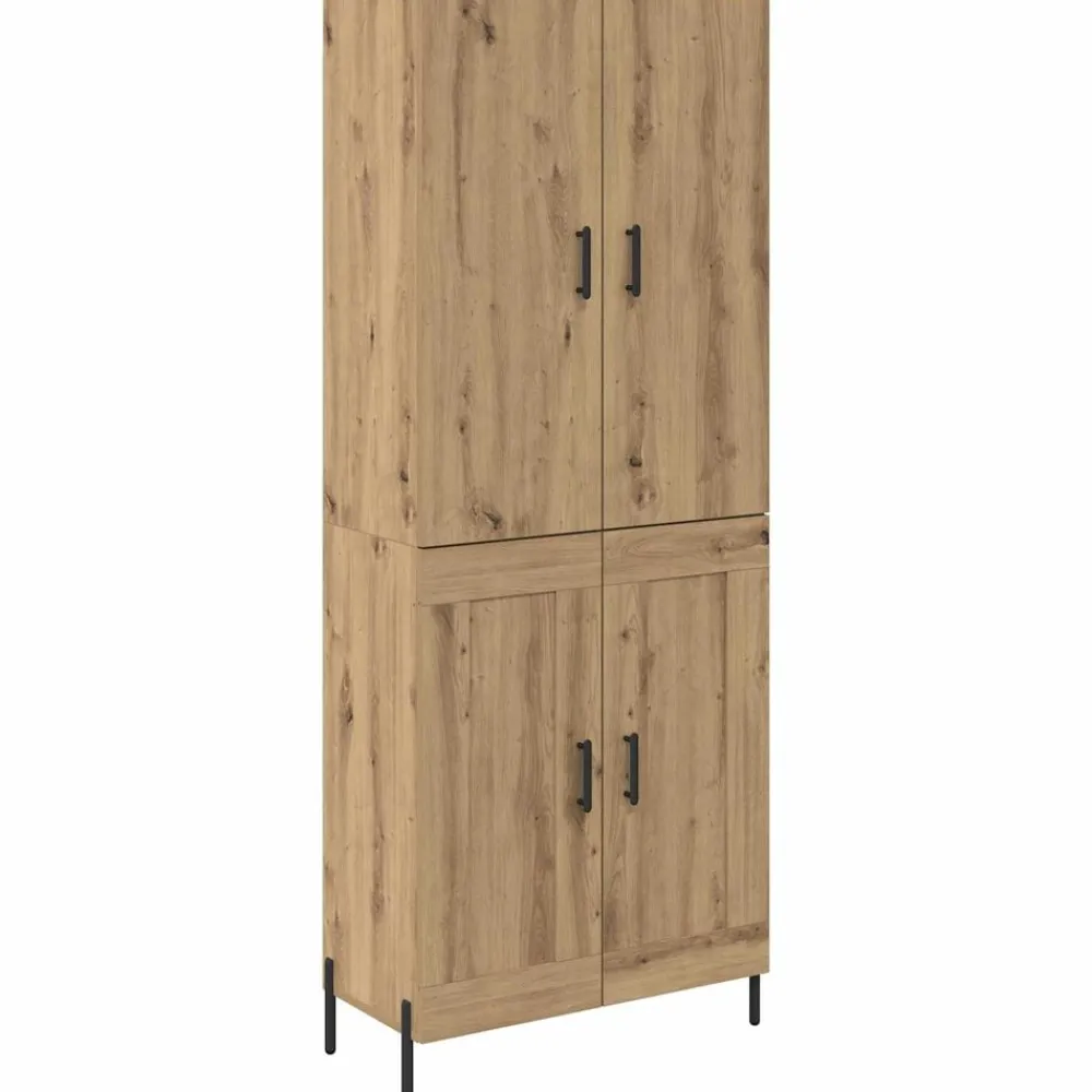 Kasten & Opbergmeubelen*vidaXL Highboard Artisan Eiken 69,5 x 34 x 180 cm Bewerkt hout artisanaal eikenkleurig