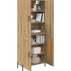 Kasten & Opbergmeubelen*vidaXL Highboard Artisan Eiken 69,5 x 34 x 180 cm Bewerkt hout artisanaal eikenkleurig