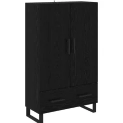 Kasten & Opbergmeubelen*vidaXL Highboard met lade 69,5 x 30 x 115 cm Bewerkt hout Zwart eiken