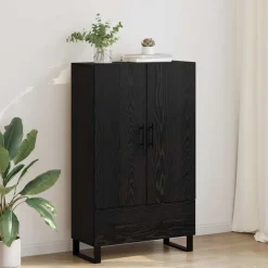Kasten & Opbergmeubelen*vidaXL Highboard met lade 69,5 x 30 x 115 cm Bewerkt hout Zwart eiken
