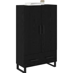 Kasten & Opbergmeubelen*vidaXL Highboard met lade 69,5 x 30 x 115 cm Bewerkt hout Zwart eiken