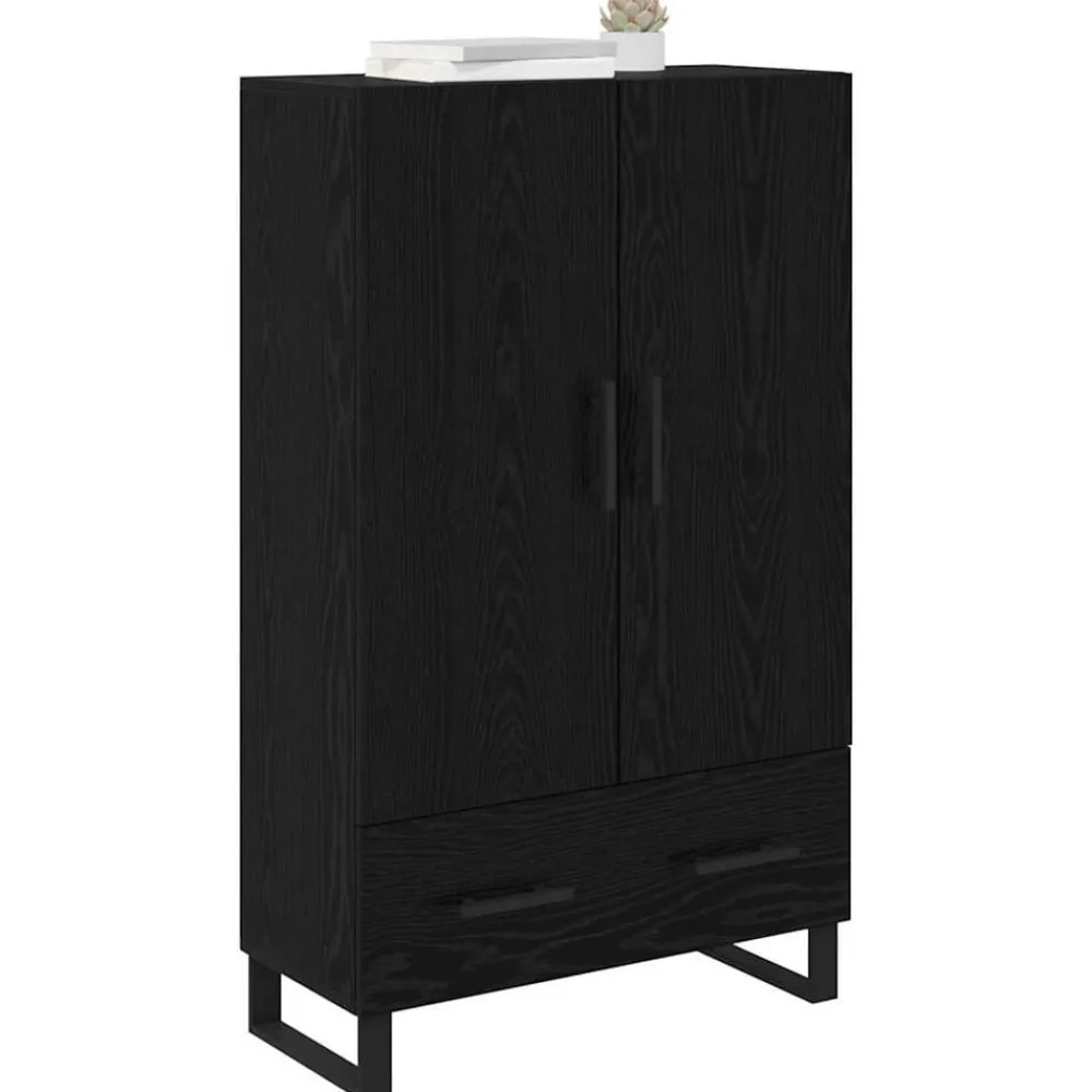 Kasten & Opbergmeubelen*vidaXL Highboard met lade 69,5 x 30 x 115 cm Bewerkt hout Zwart eiken