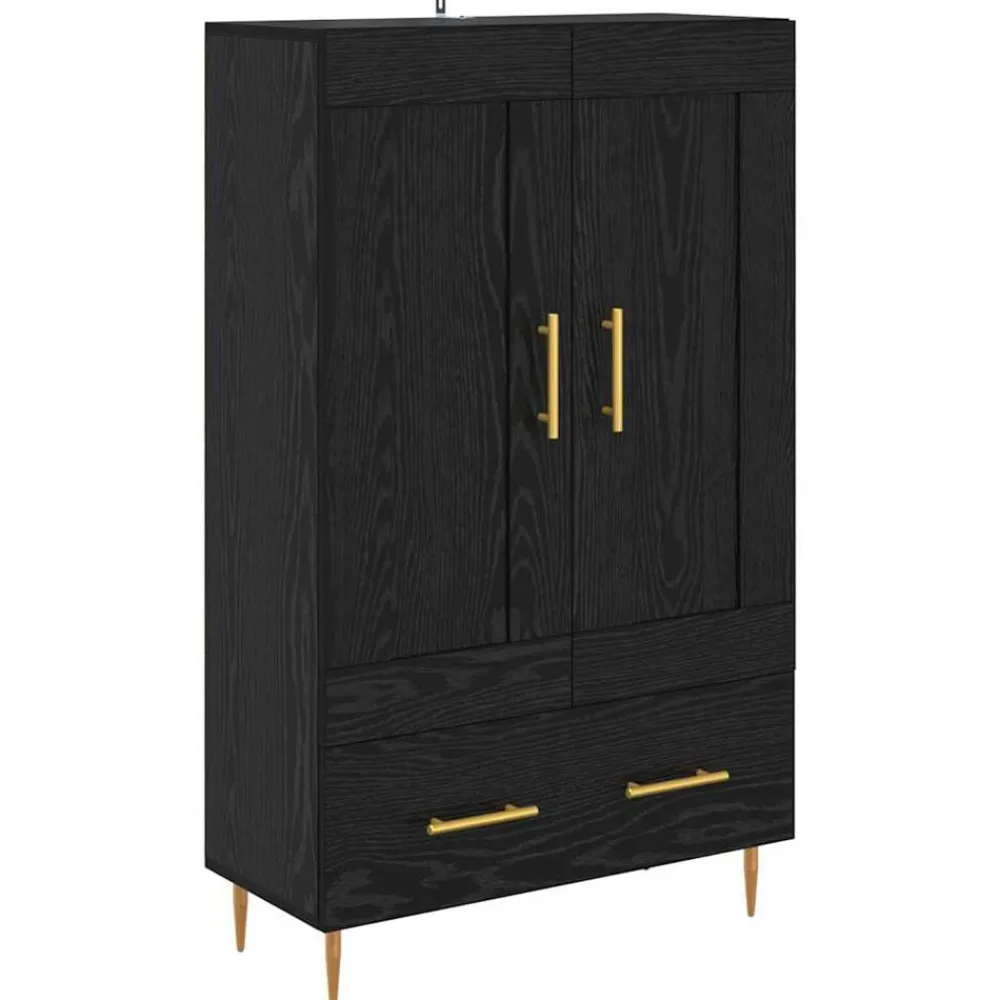 Kasten & Opbergmeubelen*vidaXL Highboard met lade 69,5 x 31 x 115 cm Bewerkt hout Zwart eiken