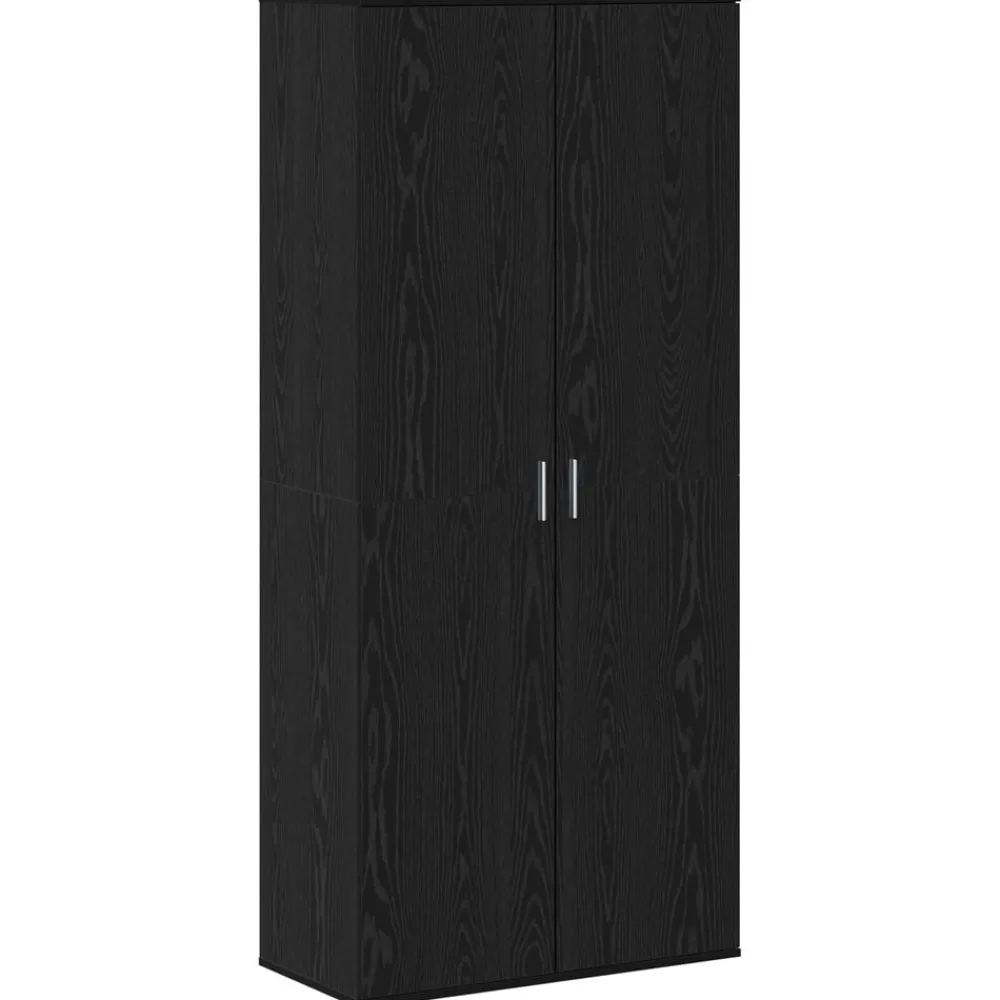 Huishoudelijke Benodigdheden*vidaXL Highboard met plank 80 x 39 x 178 cm Bewerkt hout Zwart eiken