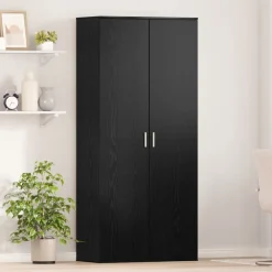 Huishoudelijke Benodigdheden*vidaXL Highboard met plank 80 x 39 x 178 cm Bewerkt hout Zwart eiken