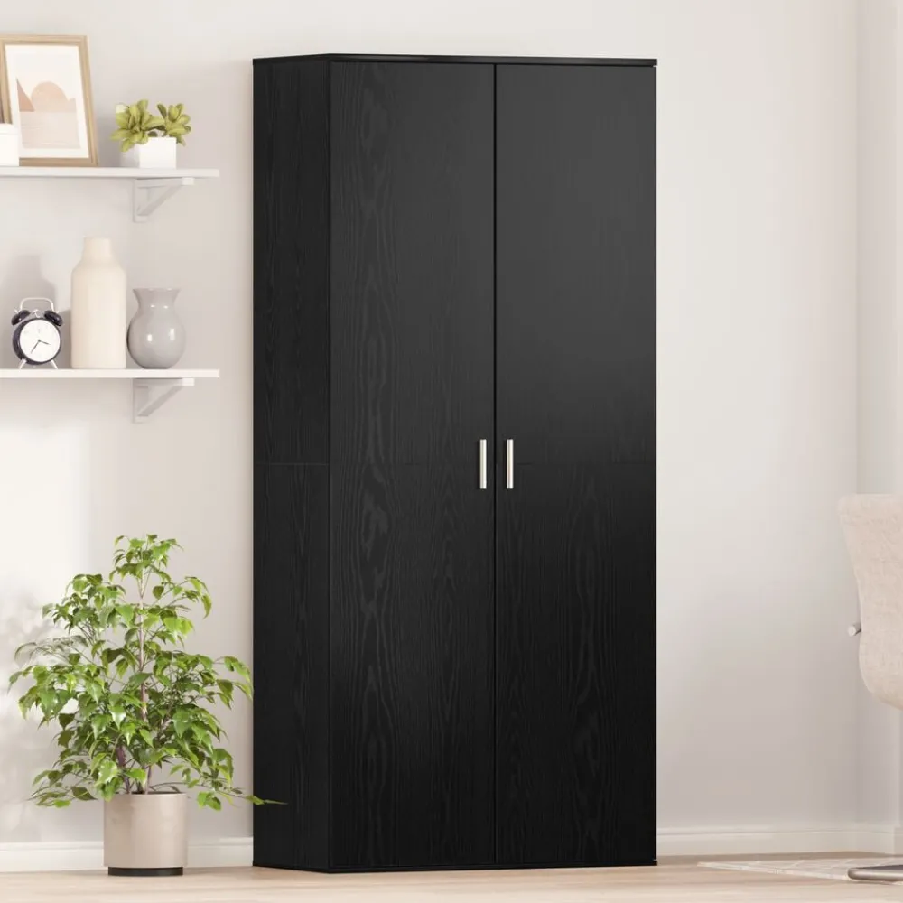 Huishoudelijke Benodigdheden*vidaXL Highboard met plank 80 x 39 x 178 cm Bewerkt hout Zwart eiken