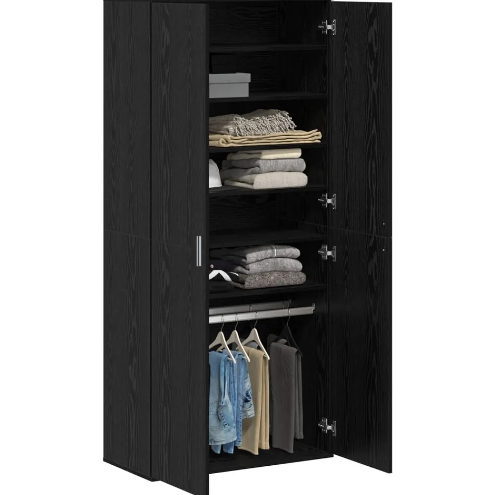 Huishoudelijke Benodigdheden*vidaXL Highboard met plank 80 x 39 x 178 cm Bewerkt hout Zwart eiken