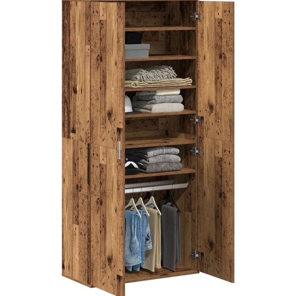 Huishoudelijke Benodigdheden*vidaXL Highboard met plank 80 x 39 x 178 cm Bewerkt hout Oud hout