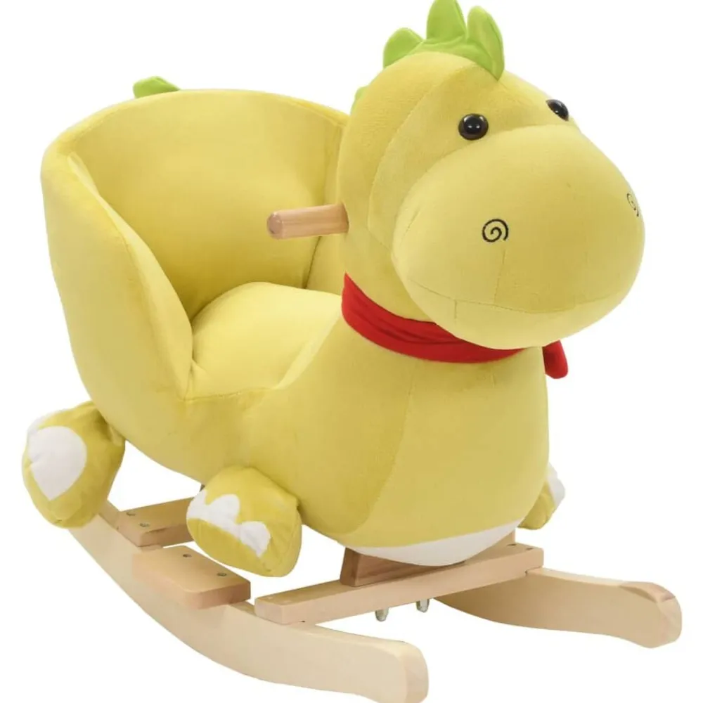 Speelgoed*vidaXL Hobbeldier draak met rugleuning 60x32x53 cm pluche limegroen