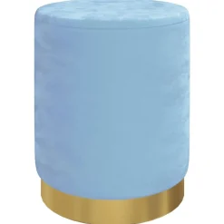 Stoelen*vidaXL Hocker met opbergruimte rond fluweel 31 x 37 cm lichtblauw