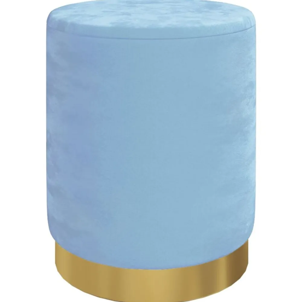 Stoelen*vidaXL Hocker met opbergruimte rond fluweel 31 x 37 cm lichtblauw