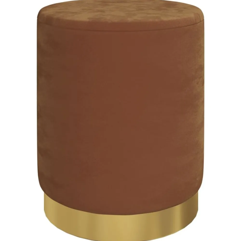 Hocker met opbergruimte rond fluweel 31 x 37 cm>vidaXL New